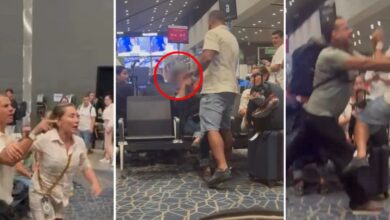 Photo of En videos quedó registrado el momento, todo por no cederle una silla